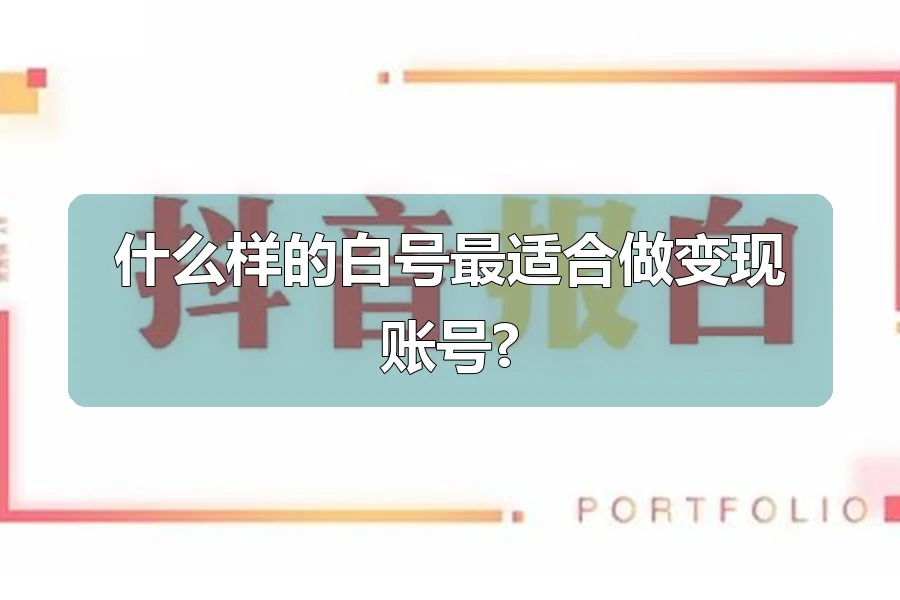 什么样的白号最适合做变现账号?
